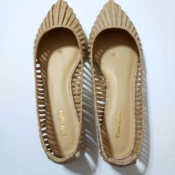 cult gaia Shoes - Cult Gaia Leena point toe woven farria cage flats